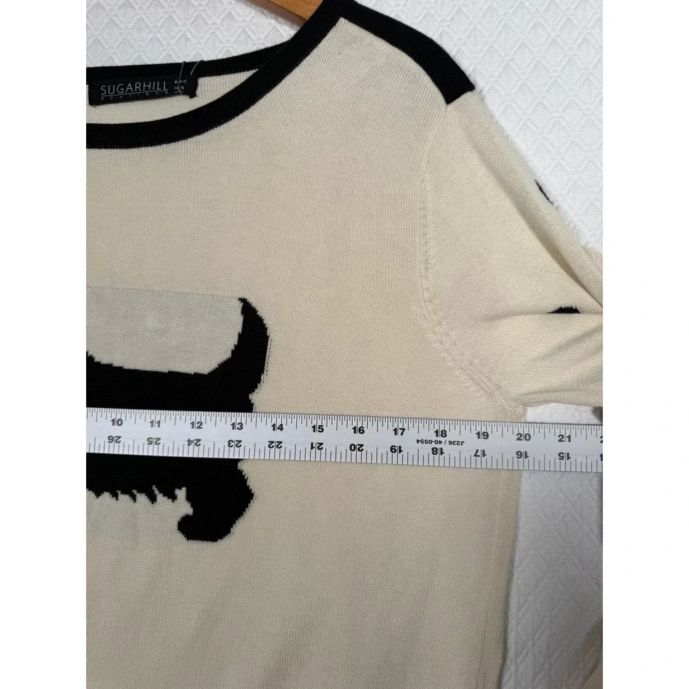Sugarhill Boutique Scottie Sweater NWT Cream Black Polka Dot Dog Knit USA 8 UK14 - Picture 5 of 8